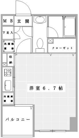 アレグリアス相模大野(ワンルーム/4階)の間取り写真