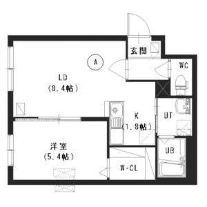 セレスティア澄川(1LDK/3階)の間取り写真