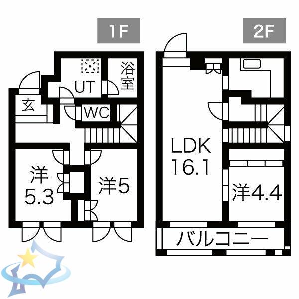 アルファレジデンス琴似(3LDK/1階)の間取り写真