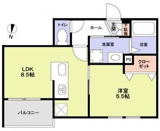 プルニエ(1LDK/1階)の間取り写真