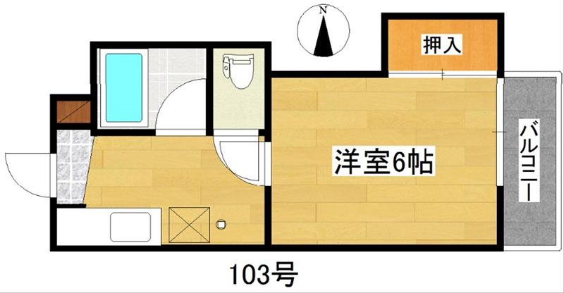 斎藤ハイツ(1K/1階)の間取り写真
