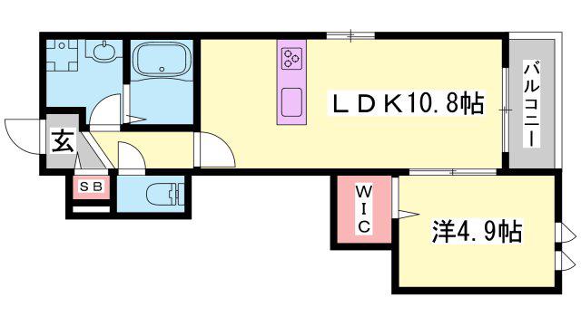 ヘーベルメゾン ヴェルヴェーヌ(1LDK/4階)の間取り写真