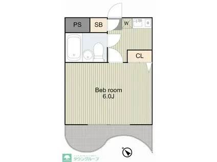 PAL COURT KURETAKE(1K/1階)の間取り写真