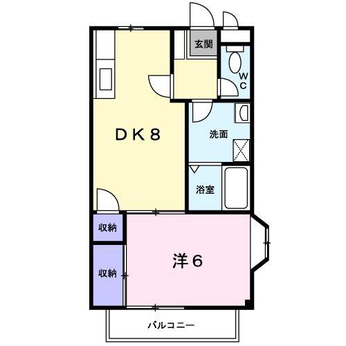 ベルカーム(1DK/1階)の間取り写真