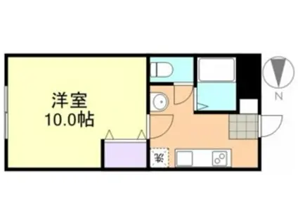 エスポワール(1K/1階)の間取り写真