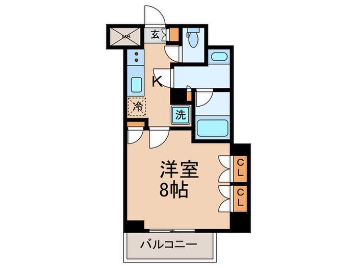 ラグゼナ横浜鶴見II(1K/7階)の間取り写真