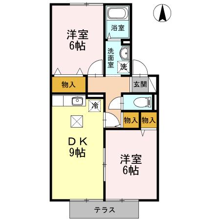 メゾンHAYAKAWA(2DK/1階)の間取り写真
