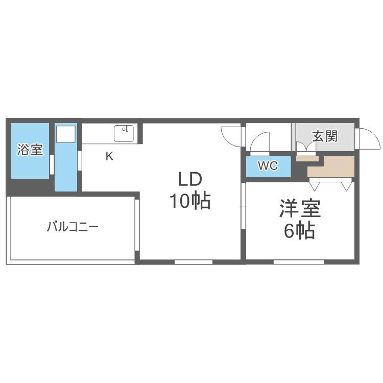 クラリス豊平V(1LDK/4階)の間取り写真