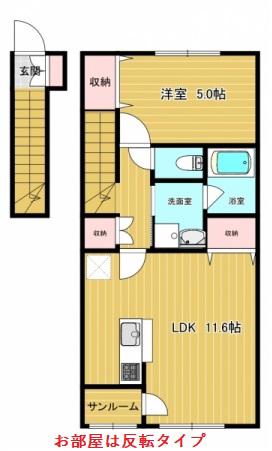 アパート おふく(1LDK/2階)の間取り写真