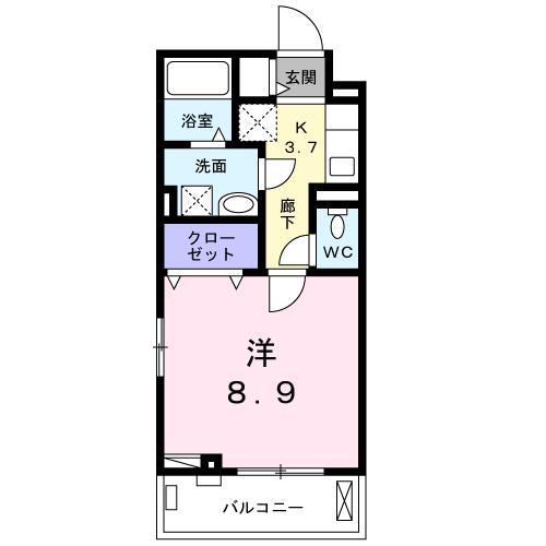 ネオ・グレイス 蕨(1K/2階)の間取り写真