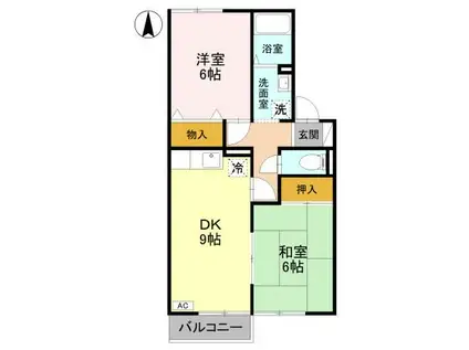 セジュール石原(2DK/2階)の間取り写真