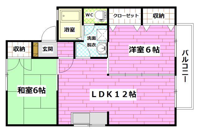 グリーンメゾン(2LDK/1階)の間取り写真