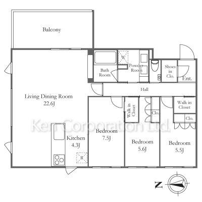 EMBASSY SUITE(3LDK/1階)の間取り写真