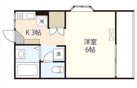 イースト殿山(ワンルーム/1階)の間取り写真
