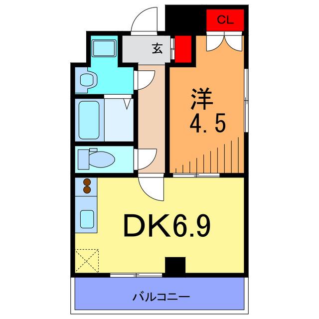 ラヴィエール亀有(1DK/2階)の間取り写真
