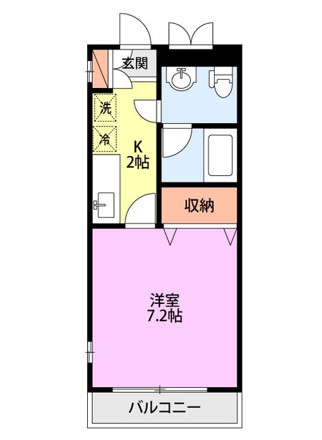 LILY-BE JE 白山浦(1K/3階)の間取り写真