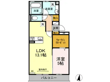 カーサ・セレーサ(1LDK/3階)の間取り写真
