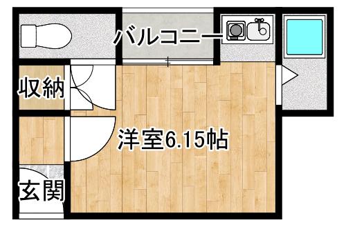 カレッジハウスニシガミIII(ワンルーム/2階)の間取り写真