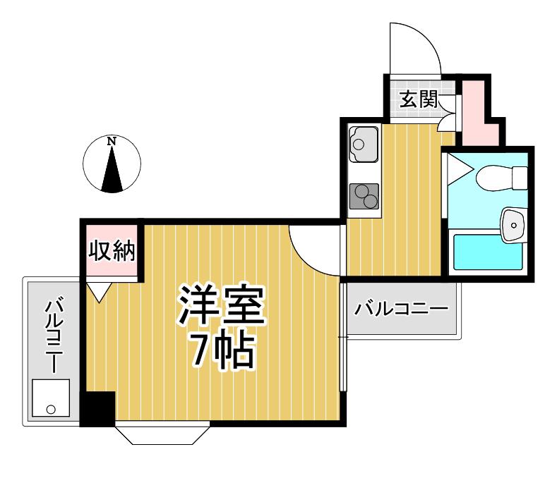 ドール甲子園口(1K/4階)の間取り写真