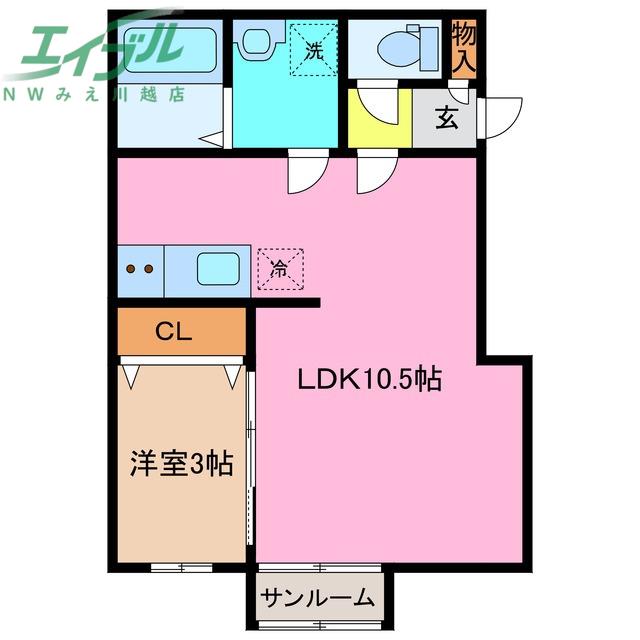 VIVRE(1LDK/2階)の間取り写真