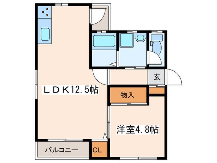 スカイハイツ(1LDK/1階)の間取り写真