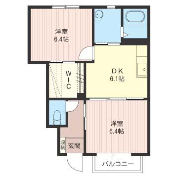 シャインヒルコート壱番館(2DK/1階)の間取り写真