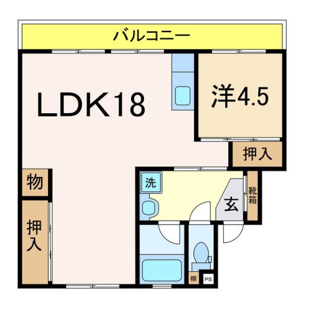 スカイクレストI(1LDK/5階)の間取り写真