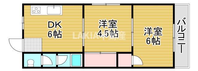 第3ロックマンション(2DK/3階)の間取り写真