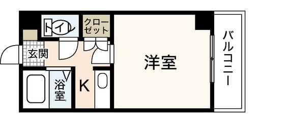 VOGA南観音(1K/2階)の間取り写真