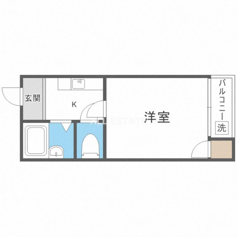 リバティ京橋(1K/3階)の間取り写真