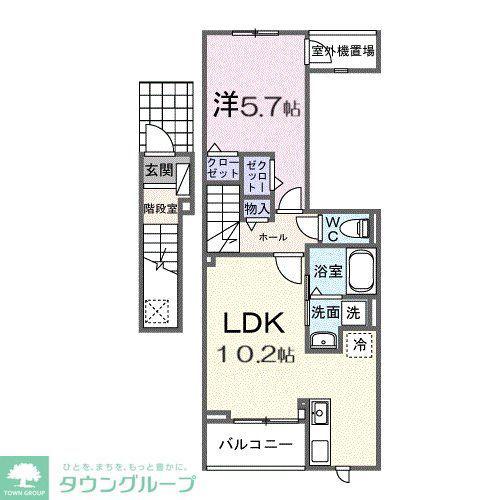 ヒカルサ西大宮(1LDK/2階)の間取り写真
