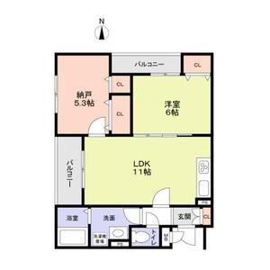フォレストクリエオーレ大蔵海岸(1SLDK/1階)の間取り写真