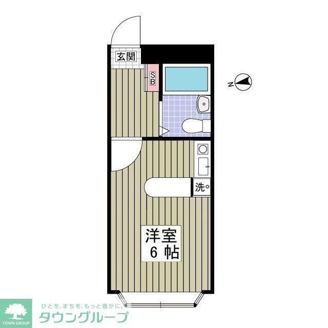ベルピア飯能第2(ワンルーム/1階)の間取り写真