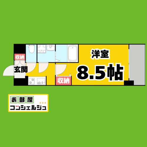 S-RESIDENCE浄心II(1K/6階)の間取り写真