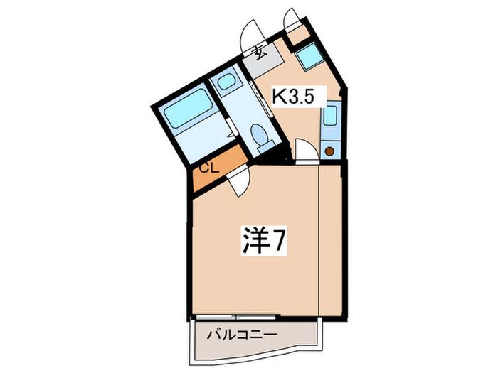 FLATS70(1K/1階)の間取り写真