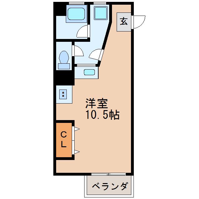 Kスクエア(ワンルーム/3階)の間取り写真