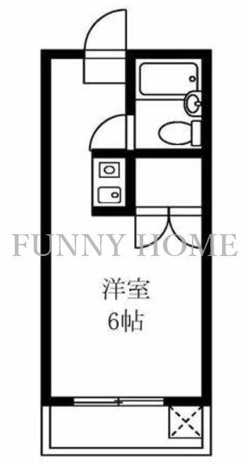 ハイツニュータカバ(ワンルーム/2階)の間取り写真