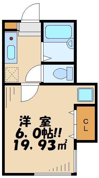 プライムハウス羽田(1K/1階)の間取り写真