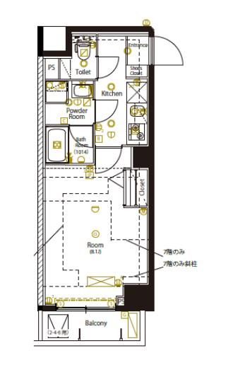 マーロ千住クレストタップII(1K/7階)の間取り写真