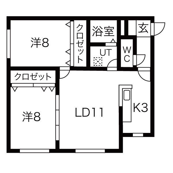 S・U・N287(2LDK/2階)の間取り写真