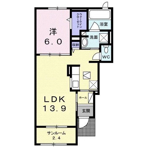 コモドルオーゴ(1LDK/1階)の間取り写真