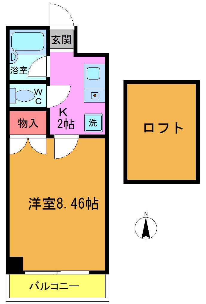 クレオ舞浜Ⅱ(1K/5階)の間取り写真