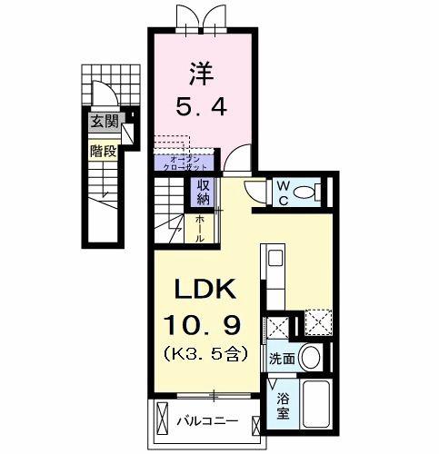 アロッジオ グランデ(1LDK/2階)の間取り写真
