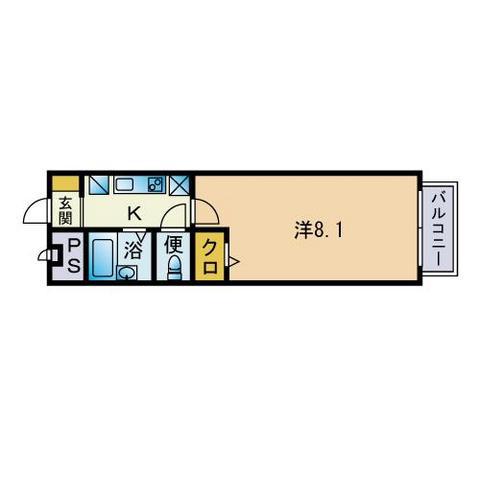 アンプルールフェール51(1K/1階)の間取り写真
