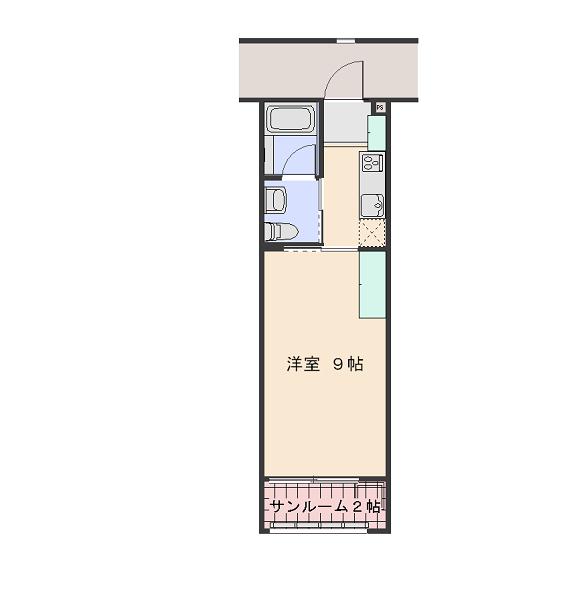 経堂ガーデンテラス(1K/1階)の間取り写真