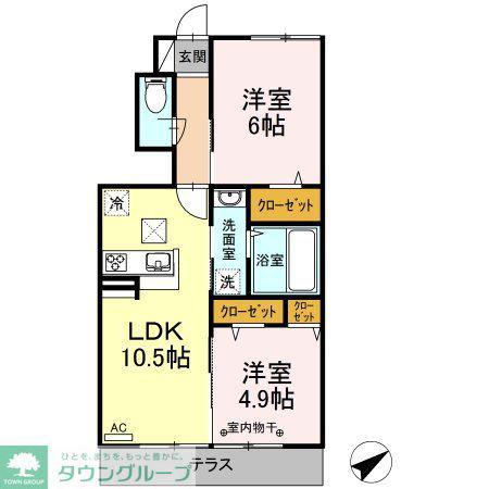令美の杜(2LDK/1階)の間取り写真