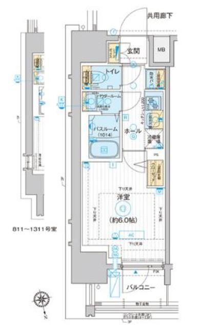 エスタート品川南大井(1K/10階)の間取り写真