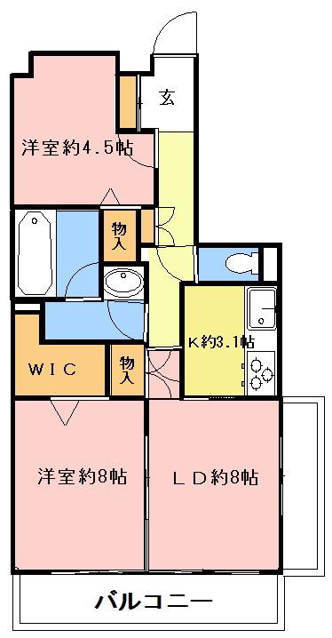 ダイアパレス武蔵藤沢II(2LDK/10階)の間取り写真