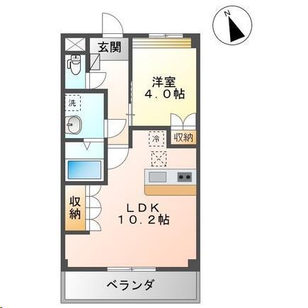 サンフィット フジマン(1LDK/1階)の間取り写真