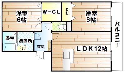 セジュール壱号館(2LDK/1階)の間取り写真